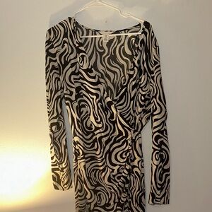 H&M Zebra Print Long Sleeve Dress